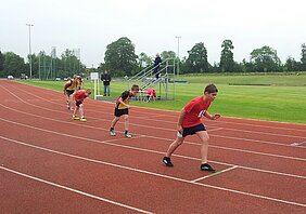 Start zum 800 m-Lauf in Basingstoke Start zum 800 m-Lauf in Basingstoke