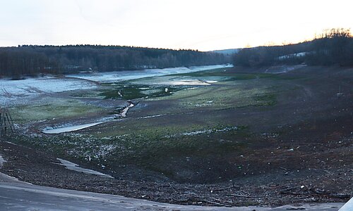 Die Steinbachtalsperre im Dezember 2021