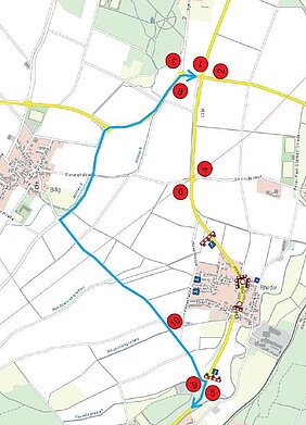Umleitung Rheder während der Kanalbaumaßnahme Umleitung Rheder während der Kanalbaumaßnahme