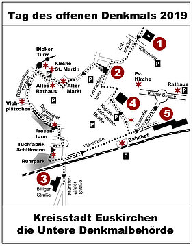 Plan zum Rundweg am Tag des offenen Denkmals 2019 Plan zum Rundweg am Tag des offenen Denkmals 2019