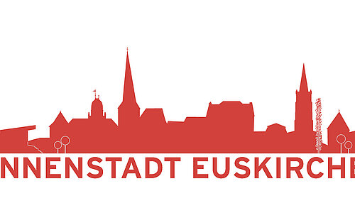 Logo für das City-Marketing mit der Darstellung markanter Gebäude im Stadtbild