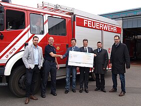 v.l.n.r. Kaplan Dursun (Provinzial), Peter Jonas (Feuerwehr), Frank Simons, Jörg Simons, Michael Valder (Provinzial), Johannes Winckler (Stadt Euskirchen) v.l.n.r. Kaplan Dursun (Provinzial), Peter Jonas (Feuerwehr), Frank Simons, Jörg Simons, Michael Valder (Provinzial), Johannes Winckler (Stadt Euskirchen)