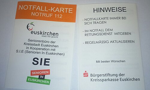 Foto Notfallkarte