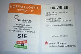 Foto Notfallkarte