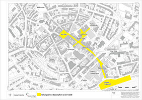 Darstellung des Geltungsbereichs der Maskenpflicht in der Innenstadt Darstellung des Geltungsbereichs der Maskenpflicht in der Innenstadt