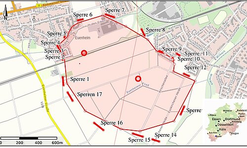 Absperrbereich Bombenfunde 10.11.2020