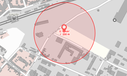 Radius der Sprengung.