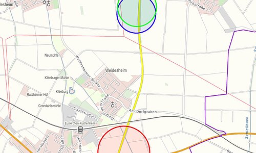 Sperrbereiche Bombenfunde bei Kuchenheim