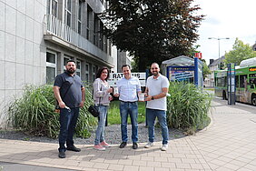 v.l.n.r. Ali Korkmaz (ETG), Lydia Honecker (ETSC), Bürgermeister Sacha Reichelt und Salih Yavuz (ETG)