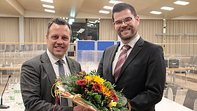 David Axer und Bürgermeister Sacha Reichelt.