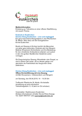 Kirchen Klang Euskirchen - Live und unplugged Kirchen Klang Euskirchen - Live und unplugged