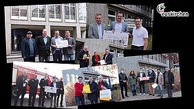 Eine Collage von Fotos von Spendenübergaben an die Stadt Euskirchen.