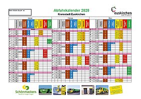 Deckblatt Abfuhrkalender 2020 Deckblatt Abfuhrkalender 2020