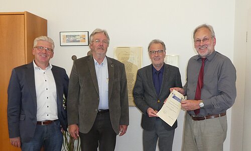 v.l.n.r. Alfred Jaax, Kai Brüggemann, Dr. Uwe Friedl, Karl Albert Schmitz